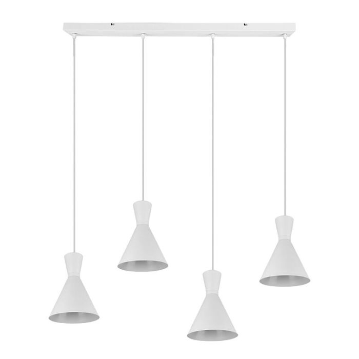 Moderne hanglamp Mindy, wit, metaal