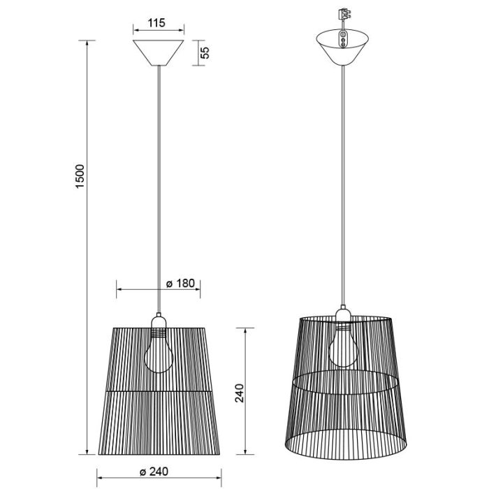 Papieren hanglamp bruin, Toufik