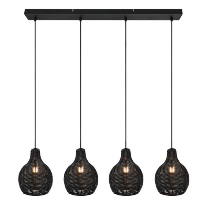 Rotan hanglamp zwart, Annieke