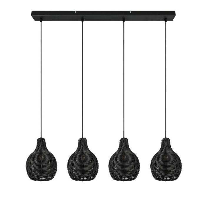 Rotan hanglamp zwart, Annieke