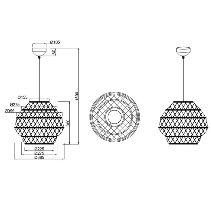 Bruine hanglamp landelijk, Liduina