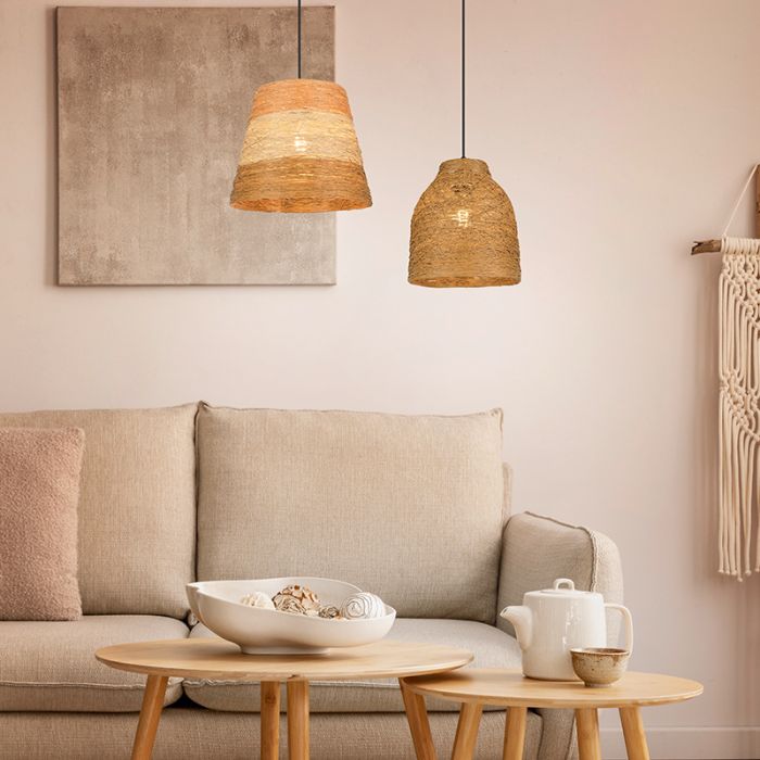 Papieren hanglamp bruin, Lidwien