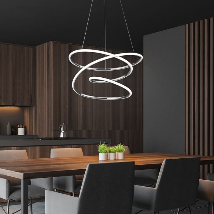 Chromen hanglamp Marell, metaal, design, 36w, 4000K LED