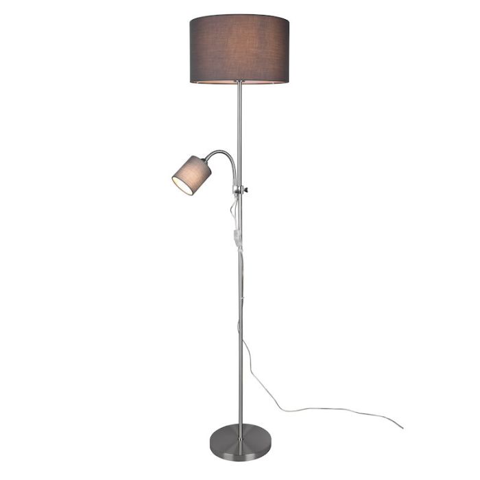 Moderne vloerlamp Edina, nikkel