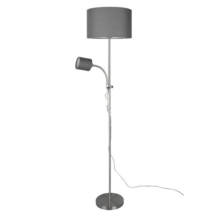 Moderne vloerlamp Edina, nikkel