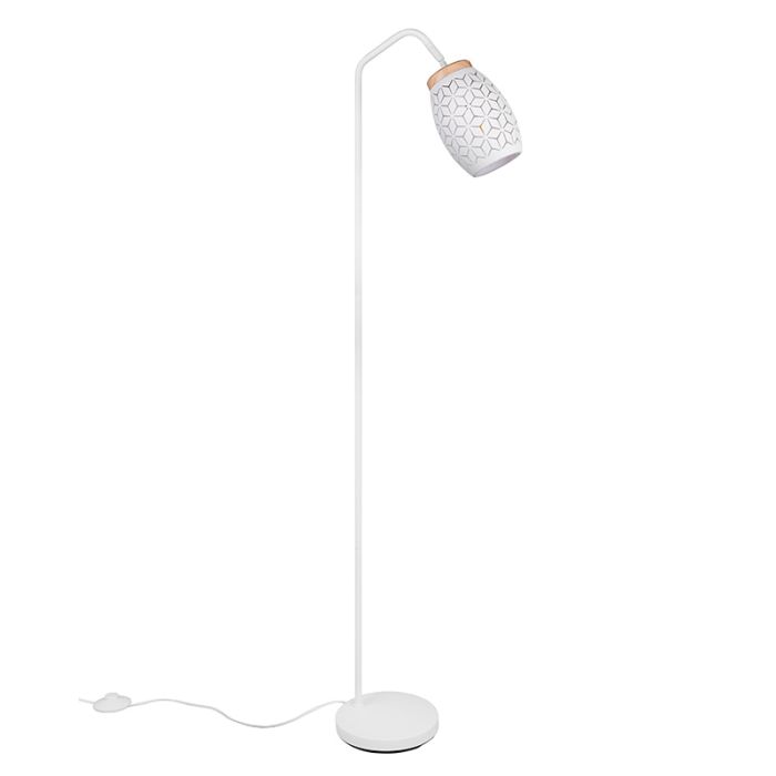Witte vloerlamp modern, Delana, met schakelaar