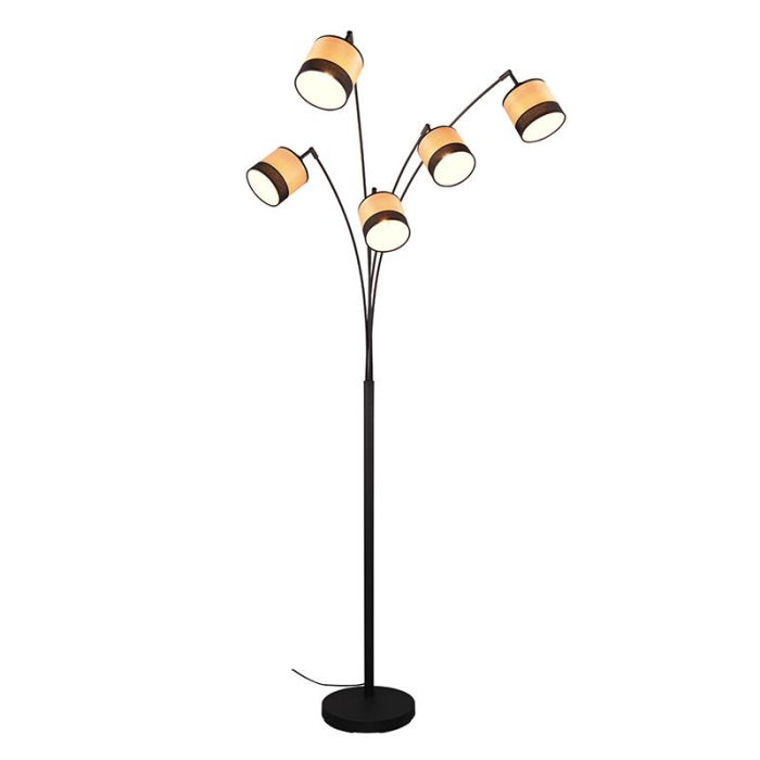 Houten vloerlamp modern, Ying, met schakelaar