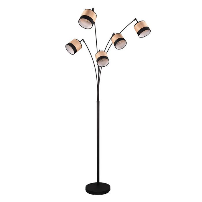 Houten vloerlamp modern, Ying, met schakelaar
