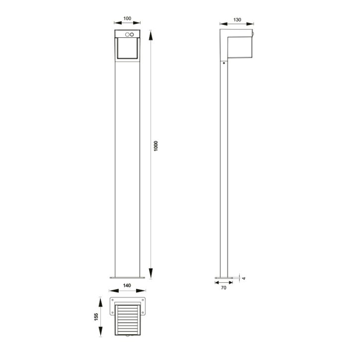 Zwarte staande buitenlamp op zonne-energie modern, Kadija, 5,5W, 4000K LED, IP44