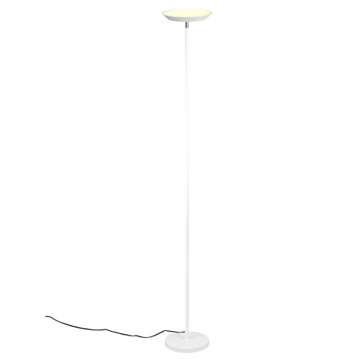 Witte vloerlamp modern, Shahid, 17W, warm tot koud wit verstelbare LED, met touchdimmer