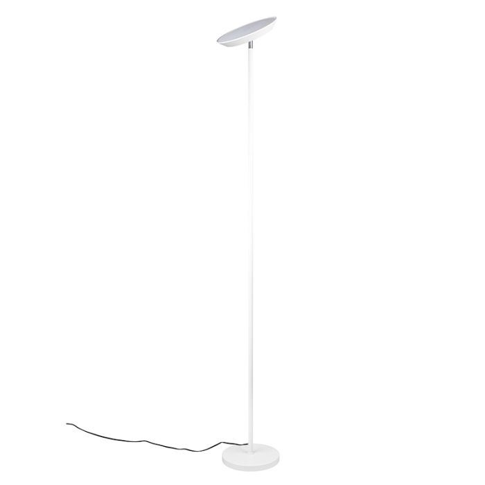 Witte vloerlamp modern, Shahid, 17W, warm tot koud wit verstelbare LED, met touchdimmer