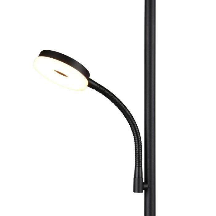 Zwarte vloerlamp modern, Shahid, 17W, warm tot koud wit verstelbare LED, met touchdimmer