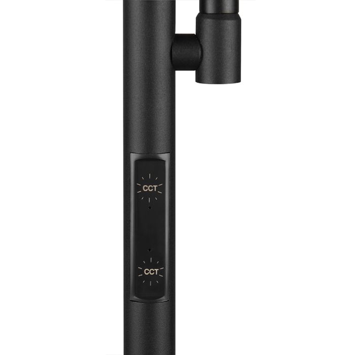 Zwarte vloerlamp modern, Shahid, 17W, warm tot koud wit verstelbare LED, met touchdimmer