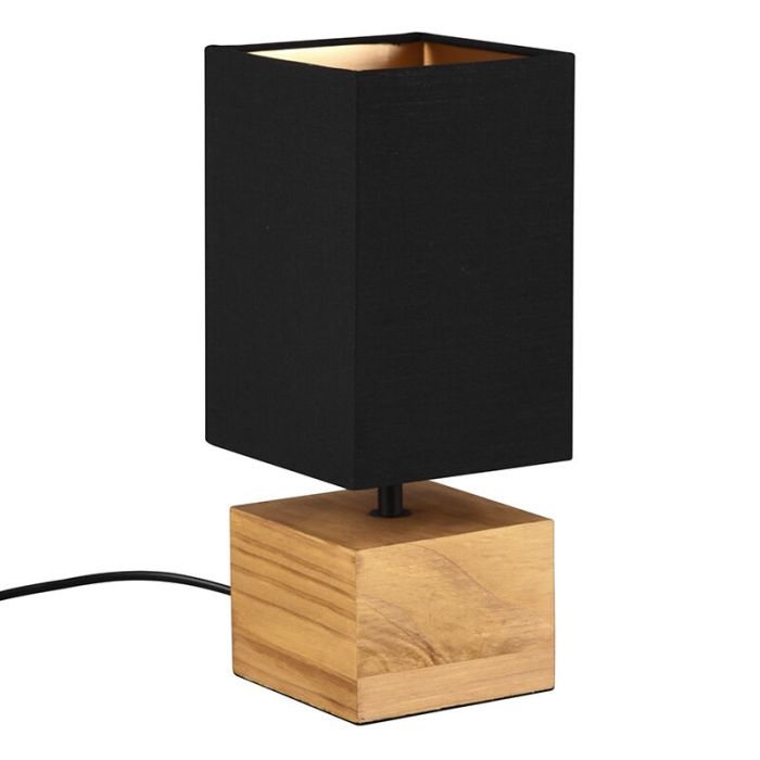 Bruine tafellamp Job, hout