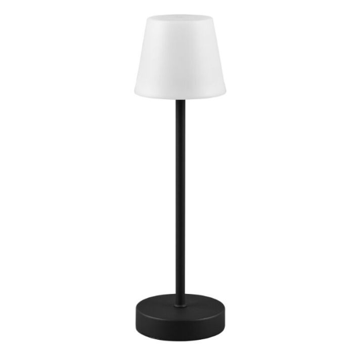 Zwarte oplaadbare tafellamp kunststof, Suman, 2W, warm tot koud wit verstelbare LED, IP44, met touchdimmer