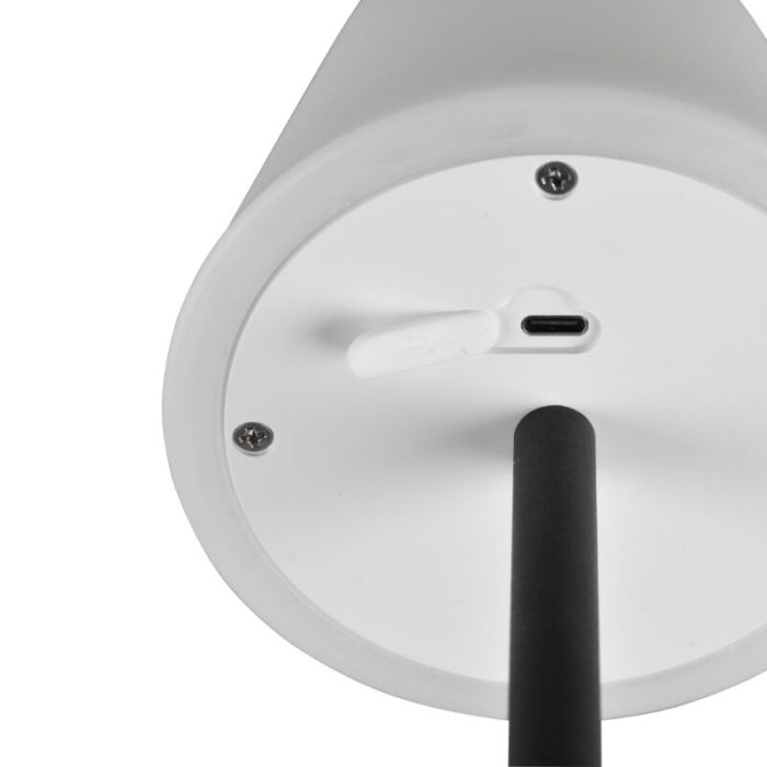 Zwarte oplaadbare tafellamp kunststof, Suman, 2W, warm tot koud wit verstelbare LED, IP44, met touchdimmer