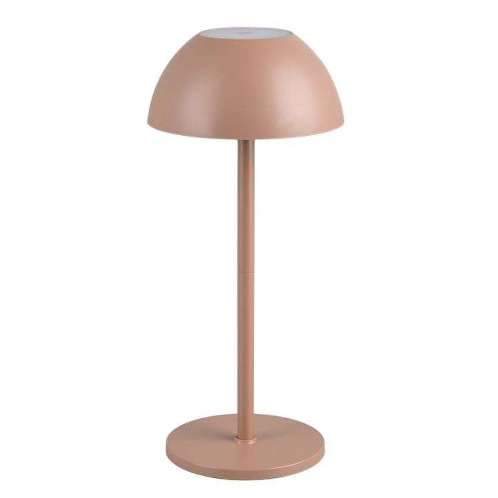 Bruine oplaadbare buiten tafellamp modern, Rakesh, 1,7W, 3000K LED, IP54, 3-staps dimbaar