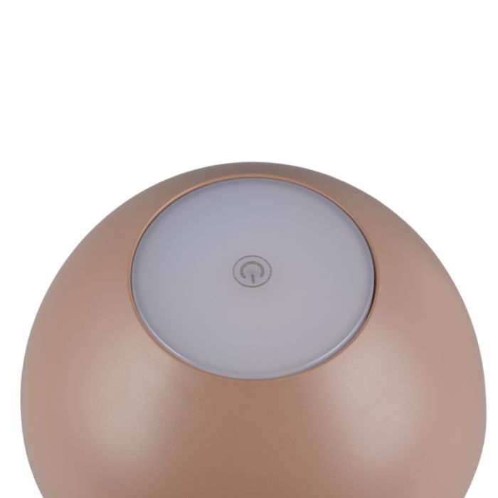 Bruine oplaadbare buiten tafellamp modern, Rakesh, 1,7W, 3000K LED, IP54, 3-staps dimbaar