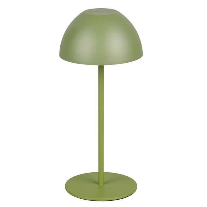 Groene oplaadbare tafellamp kunststof, Mikhail, 2W, 3000K LED, IP44, met touchdimmer