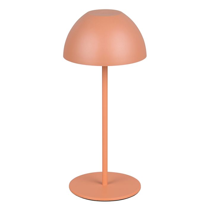 Oranje oplaadbare tafellamp kunststof, Mikhail, 2W, 3000K LED, IP44, met touchdimmer