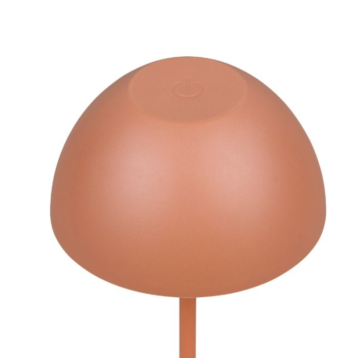 Oranje oplaadbare tafellamp kunststof, Mikhail, 2W, 3000K LED, IP44, met touchdimmer