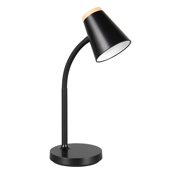 Zwarte tafellamp modern, Rahul, 4,5W, 3000K LED, met schakelaar