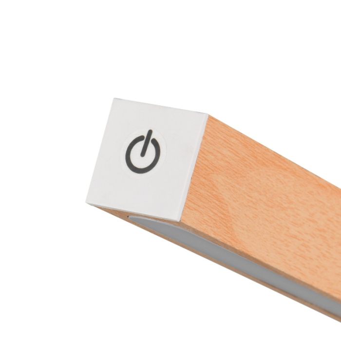 Moderne oplaadbare tafellamp hout, Reijer, 2W, 3000K LED, met touchdimmer