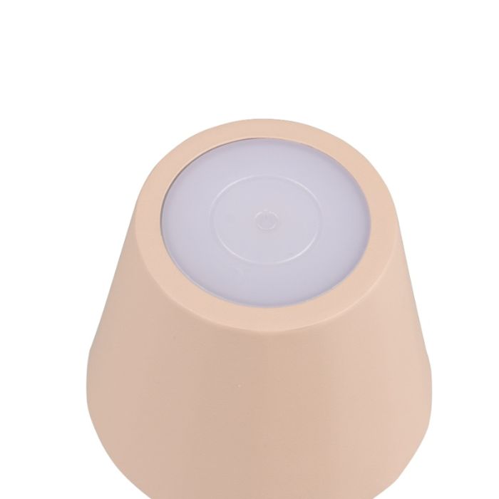 Bruine oplaadbare tafellamp metaal, Priya, 1,6W, warm tot koud wit verstelbare LED, 3-staps dimbaar