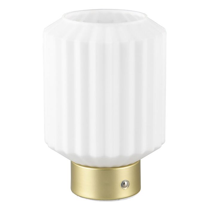 Messing oplaadbare tafellamp retro, Tamer, 2W, 3000K LED, met touchdimmer
