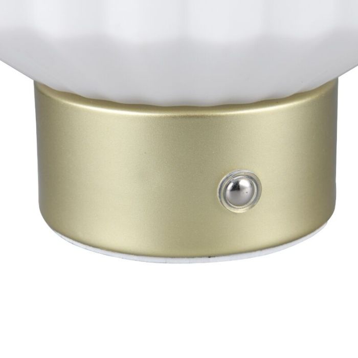 Messing oplaadbare tafellamp retro, Tamer, 2W, 3000K LED, met touchdimmer