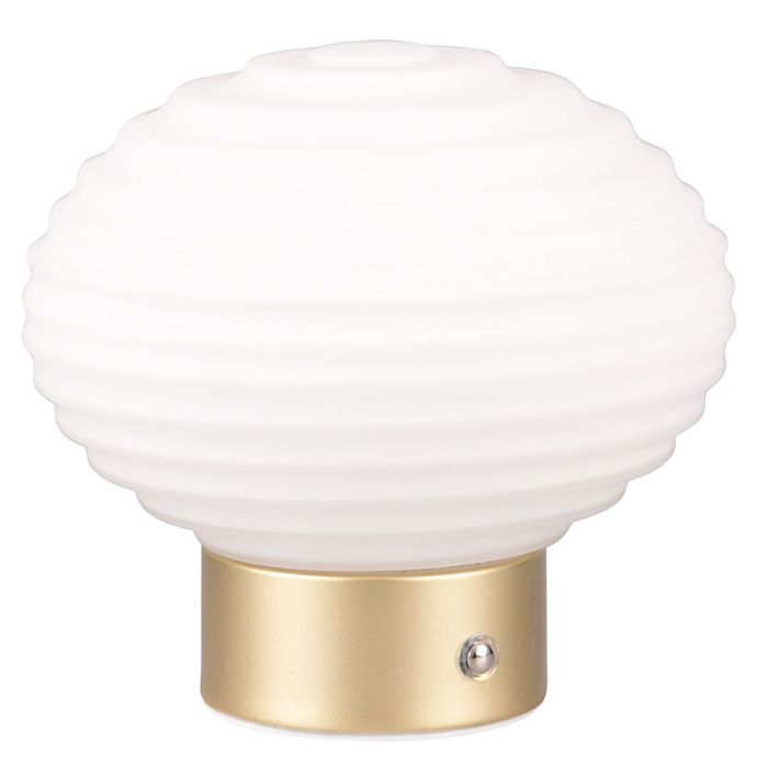 Messing oplaadbare tafellamp retro, Walid, 2W, 3000K LED, met touchdimmer