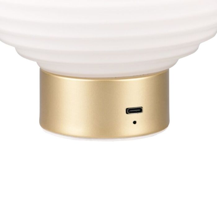 Messing oplaadbare tafellamp retro, Walid, 2W, 3000K LED, met touchdimmer