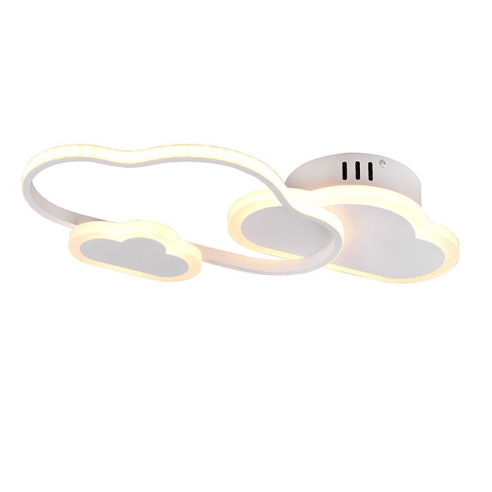 Moderne plafonniere Cemil, wit, metaal, geïntegreerde LED