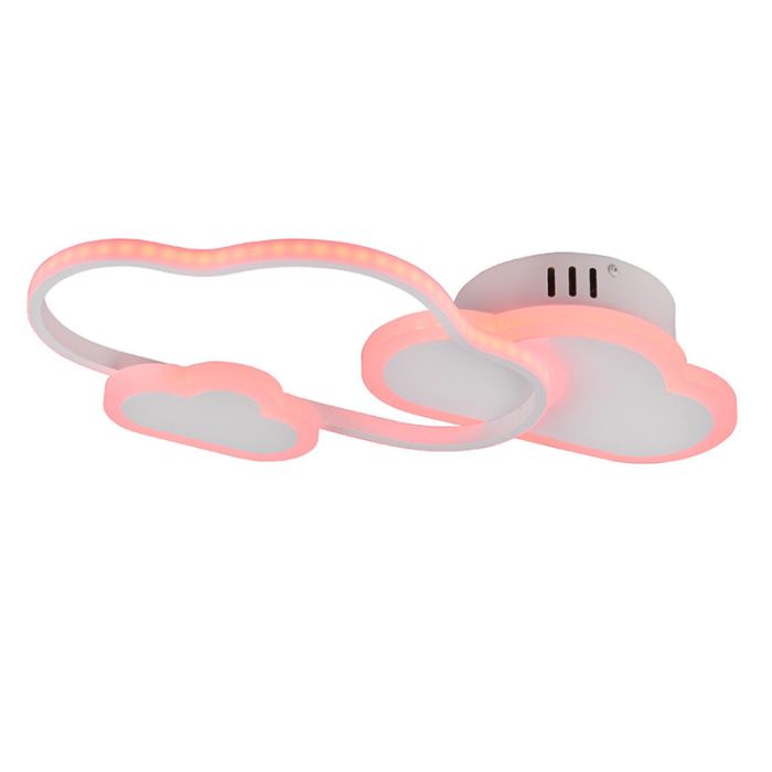 Moderne plafonniere Cemil, wit, metaal, geïntegreerde LED