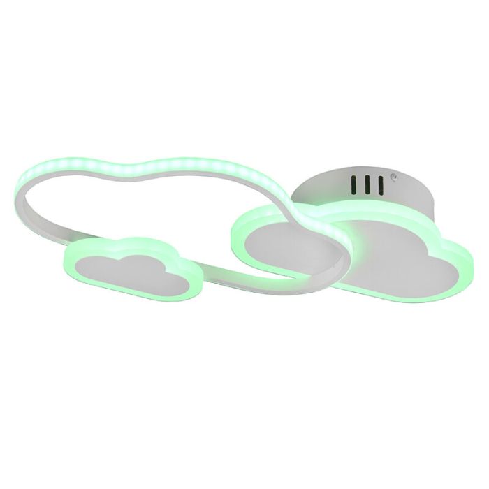 Moderne plafonniere Cemil, wit, metaal, geïntegreerde LED