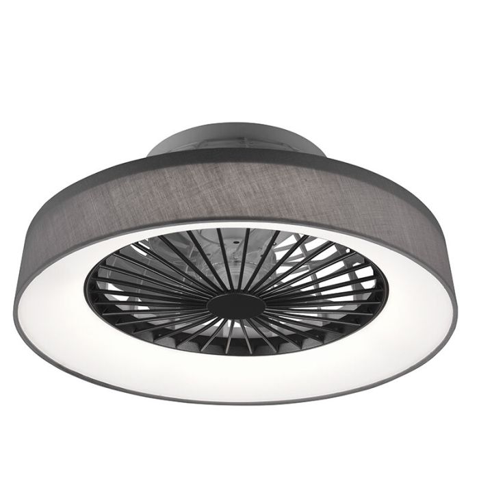 Grijze plafondventilator modern, Chante, 30W, warm tot koud wit verstelbare LED, met afstandsbediening