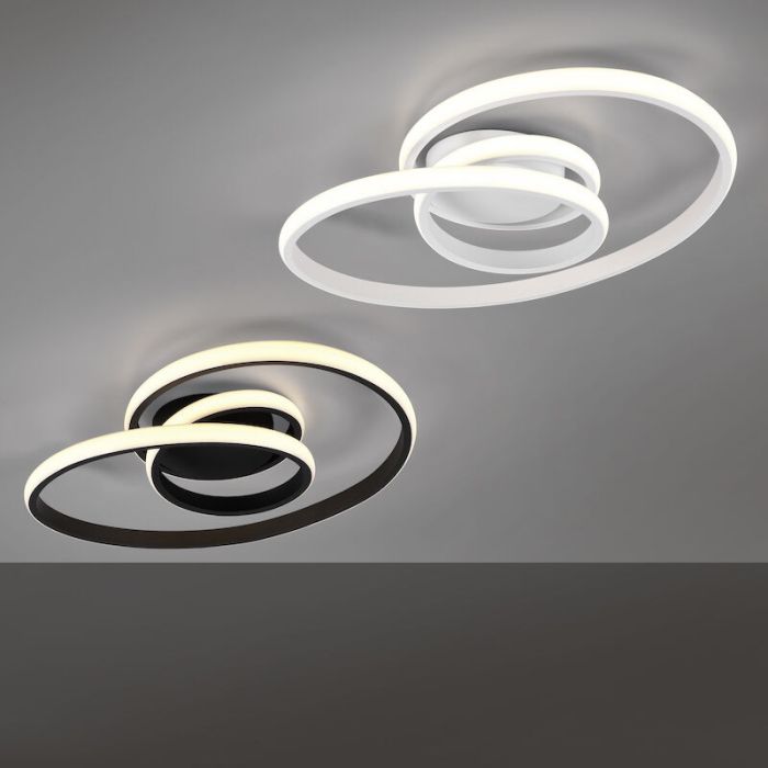 Zwarte plafonnière modern, Jonny, 18,5W, 3000K LED, 3-staps dimbaar