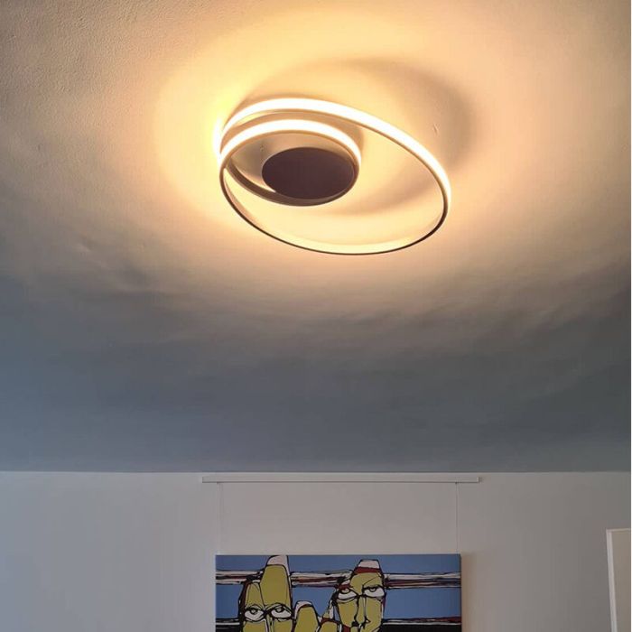 Taupe plafonniere Sassandra, metaal, modern, 22 watt