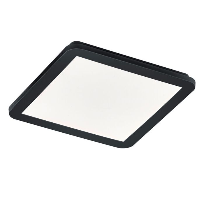 Zwarte badkamer plafondlamp Gistrup, kunststof, modern, 18 watt