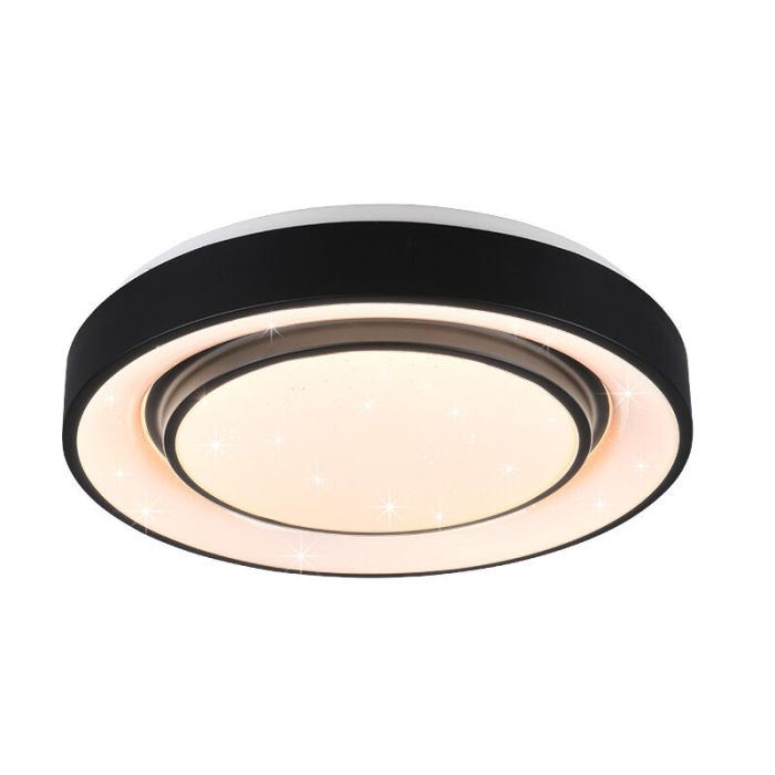 Zwarte plafonnière modern, Freke, 20W, RGBW LED
