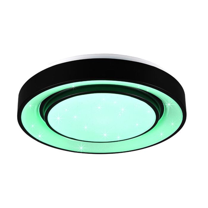 Zwarte plafonnière modern, Freke, 20W, RGBW LED