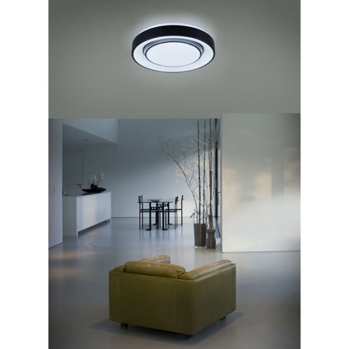 Zwarte plafonnière modern, Freke, 20W, RGBW LED