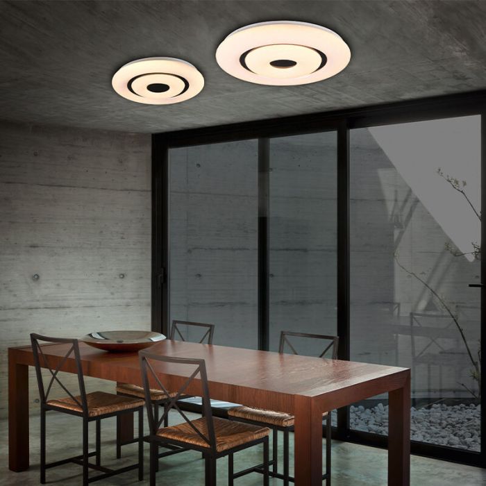 Witte plafondlamp Rinske, kunststof, modern, 16w, warm tot koud wit verstelbare LED