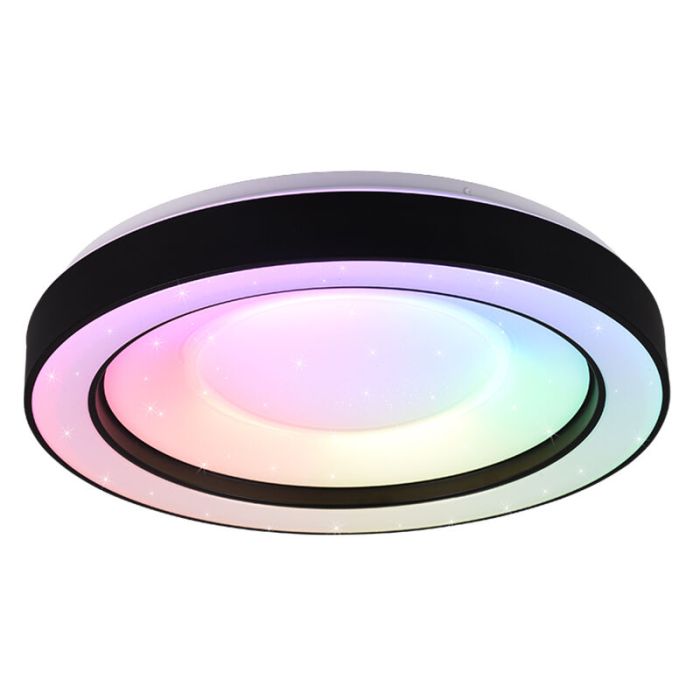 Moderne plafonniere Navin, zwart, kunststof, geïntegreerde LED