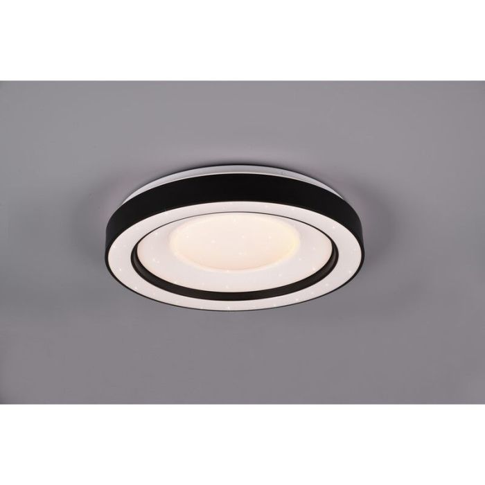 Moderne plafonniere Navin, zwart, kunststof, geïntegreerde LED