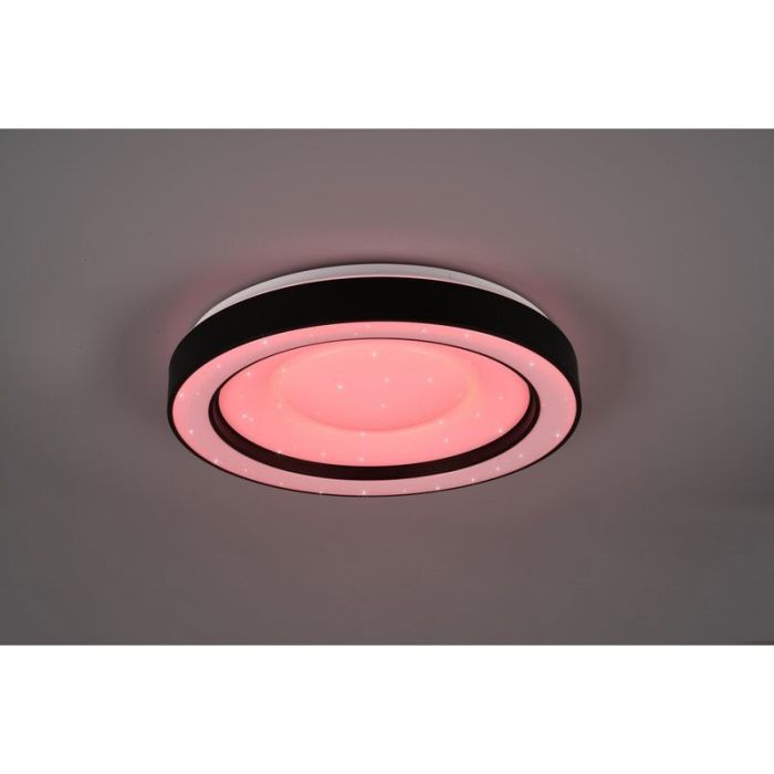 Moderne plafonniere Navin, zwart, kunststof, geïntegreerde LED