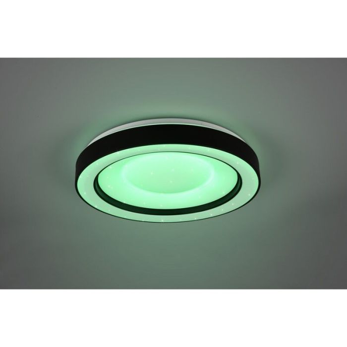 Moderne plafonniere Navin, zwart, kunststof, geïntegreerde LED