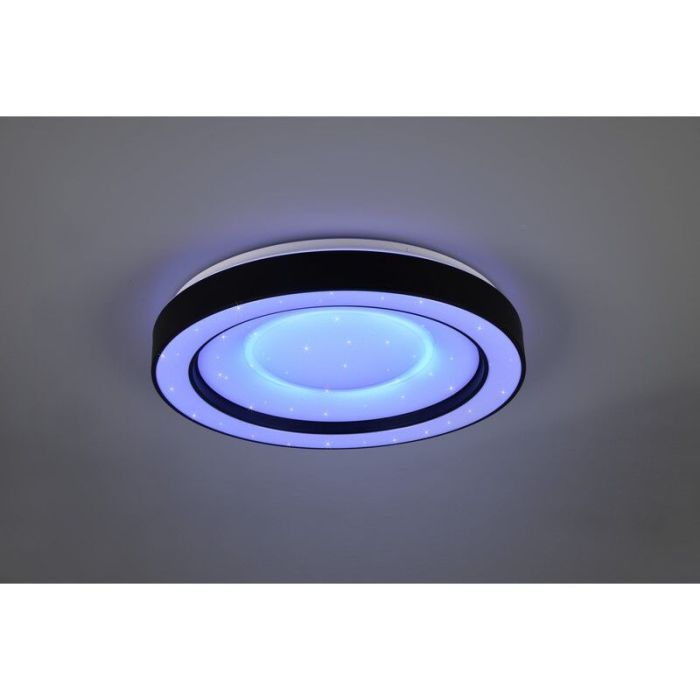 Moderne plafonniere Navin, zwart, kunststof, geïntegreerde LED