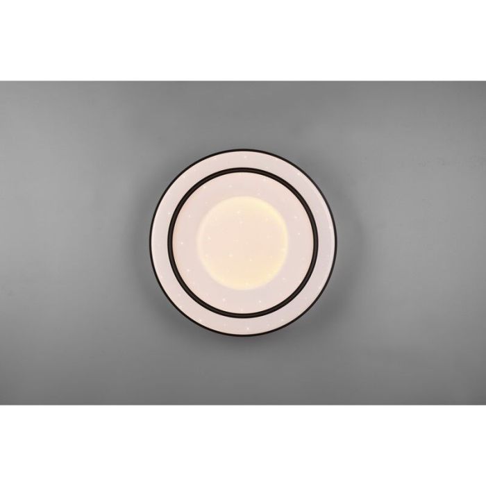 Moderne plafonniere Navin, zwart, kunststof, geïntegreerde LED