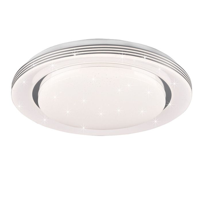 Witte plafonnière modern, Alpha, 18W, warm tot koud wit verstelbare LED, met afstandsbediening